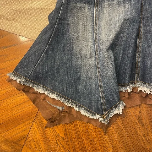 ZRS JEANS Y2K DENIM, PATCHED AND LAYERED SKIRT M - Picture 5 of 7